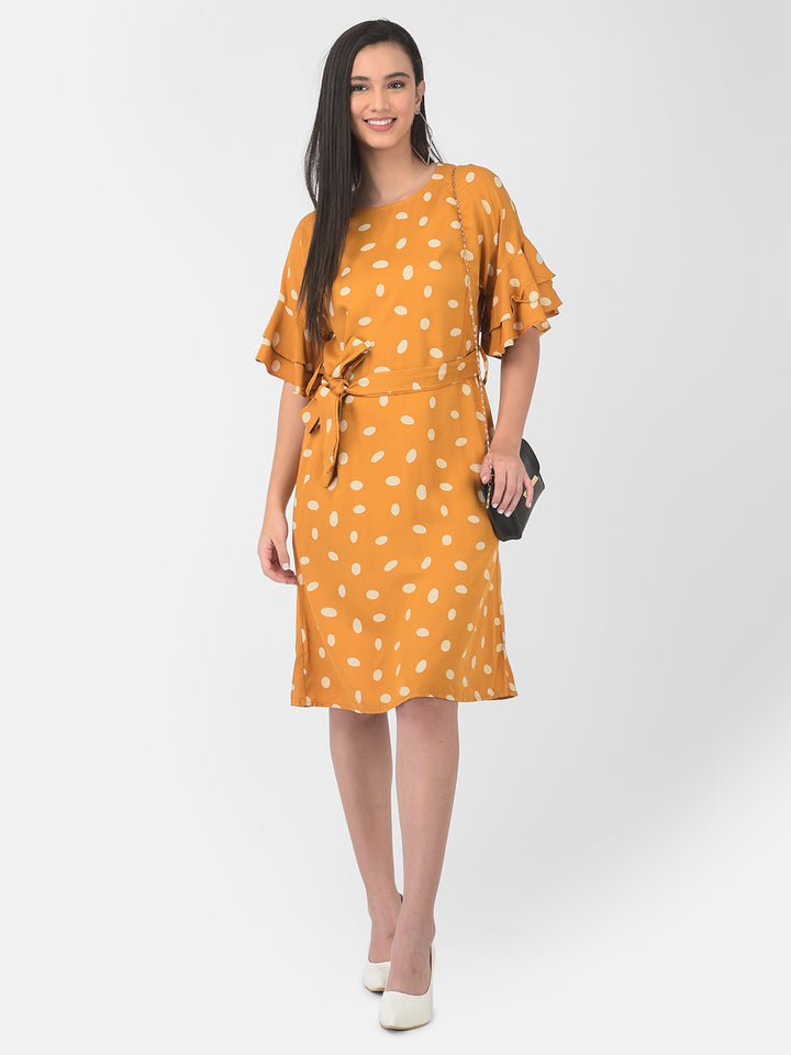 Orange Polka Dot Dress - Women Dresses