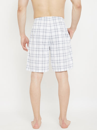 White Checked Lounge Shorts - Men Lounge Shorts