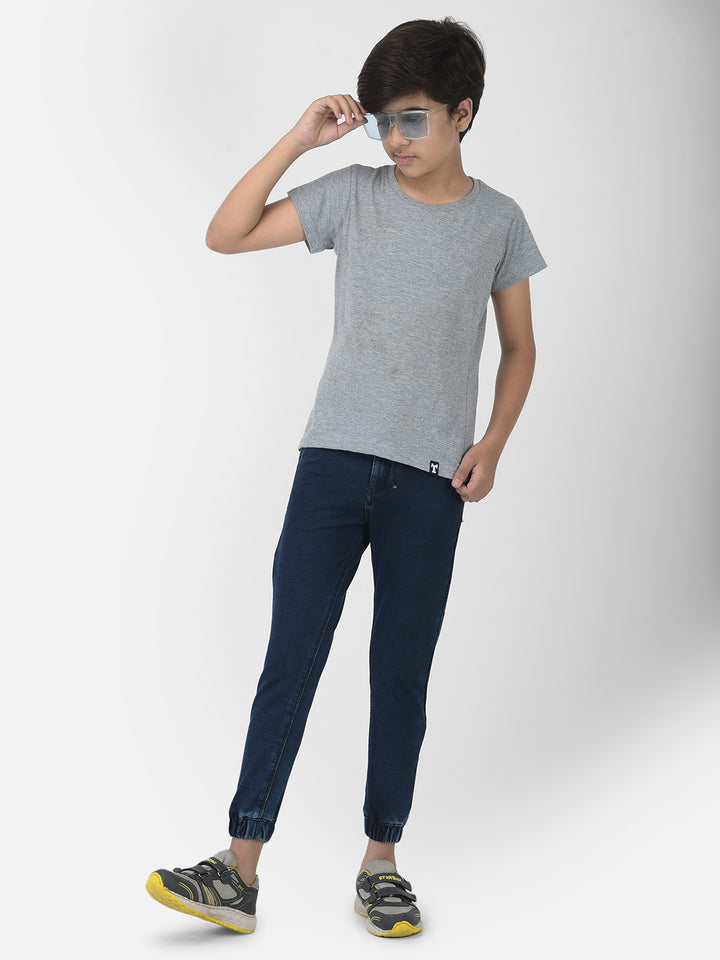 Navy Blue Denim Joggers - Boys joggers
