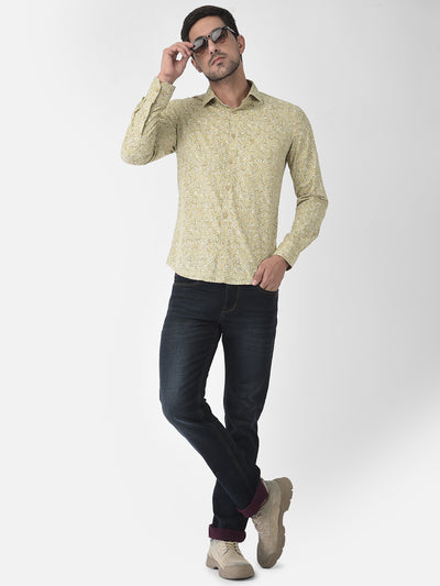 Beige Floral Shirt - Men Shirts