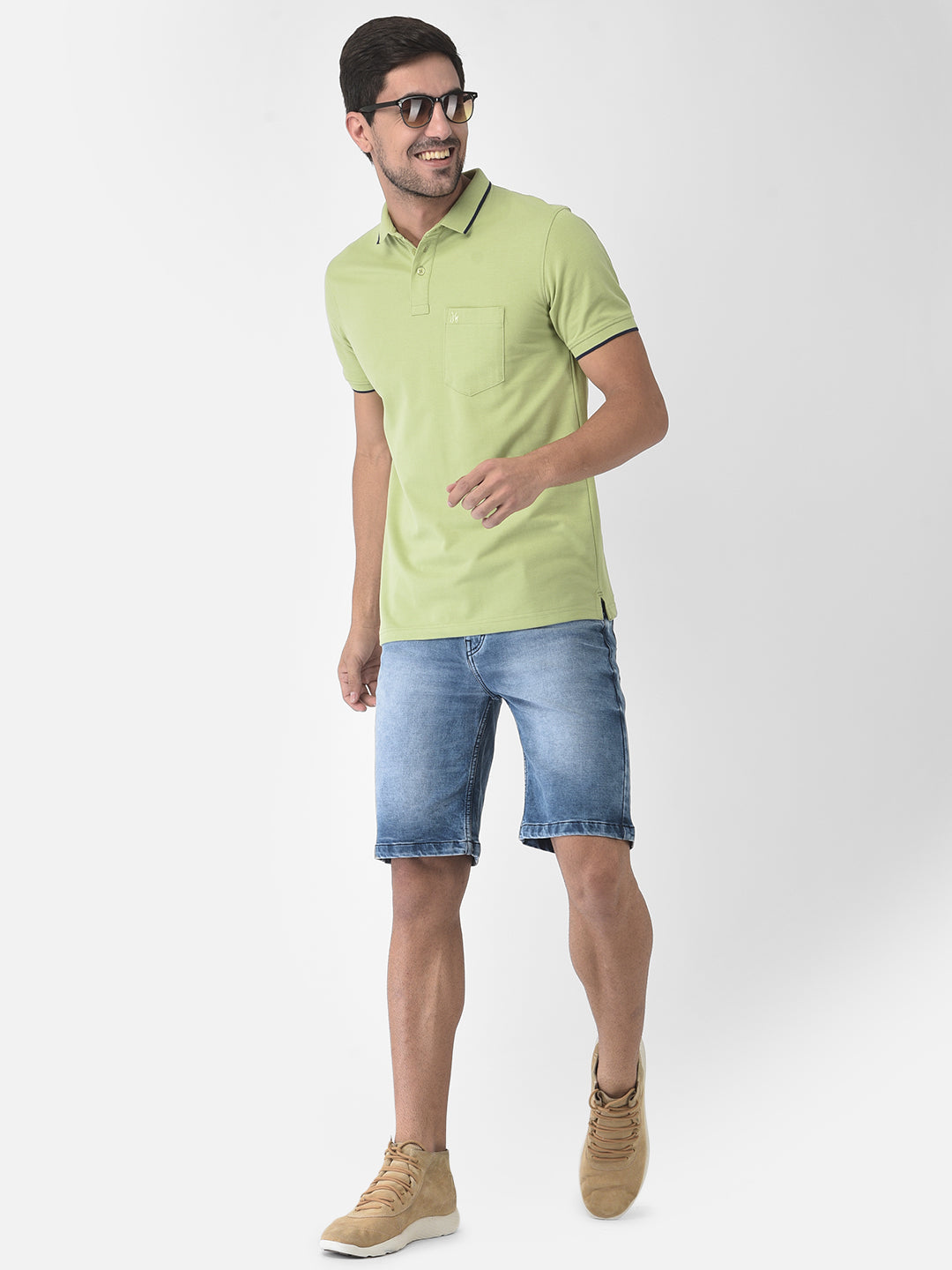 Light Green Polo T-Shirt - Men T-Shirts