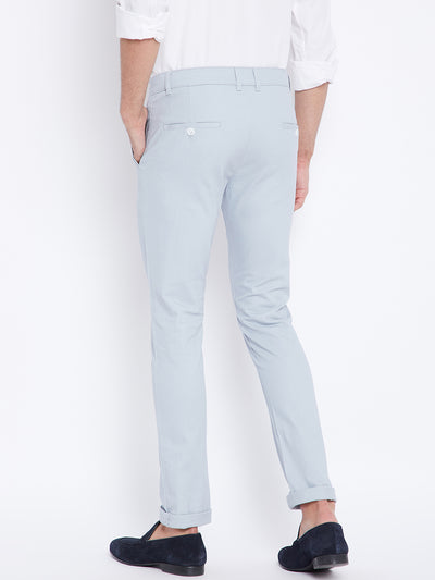 Blue Slim Fit Trousers - Men Trousers