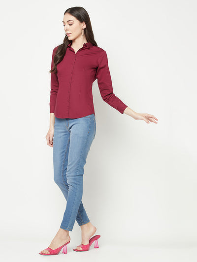  Maroon Slim Shirt