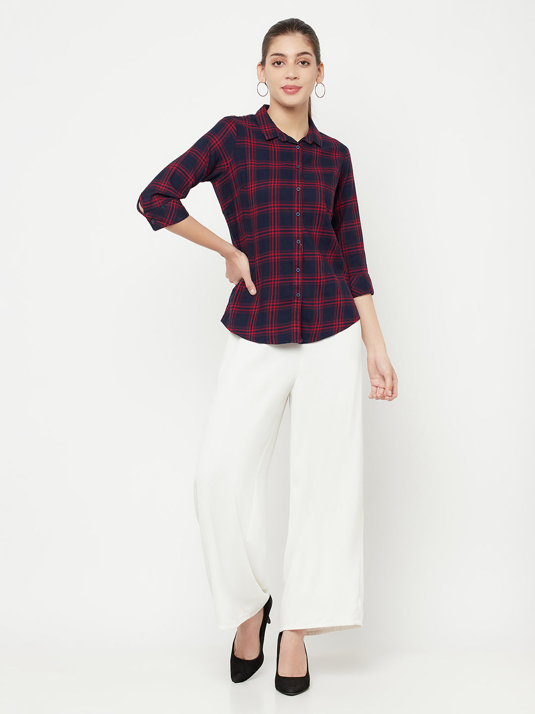 Red Checked Shirt - Women Shirts