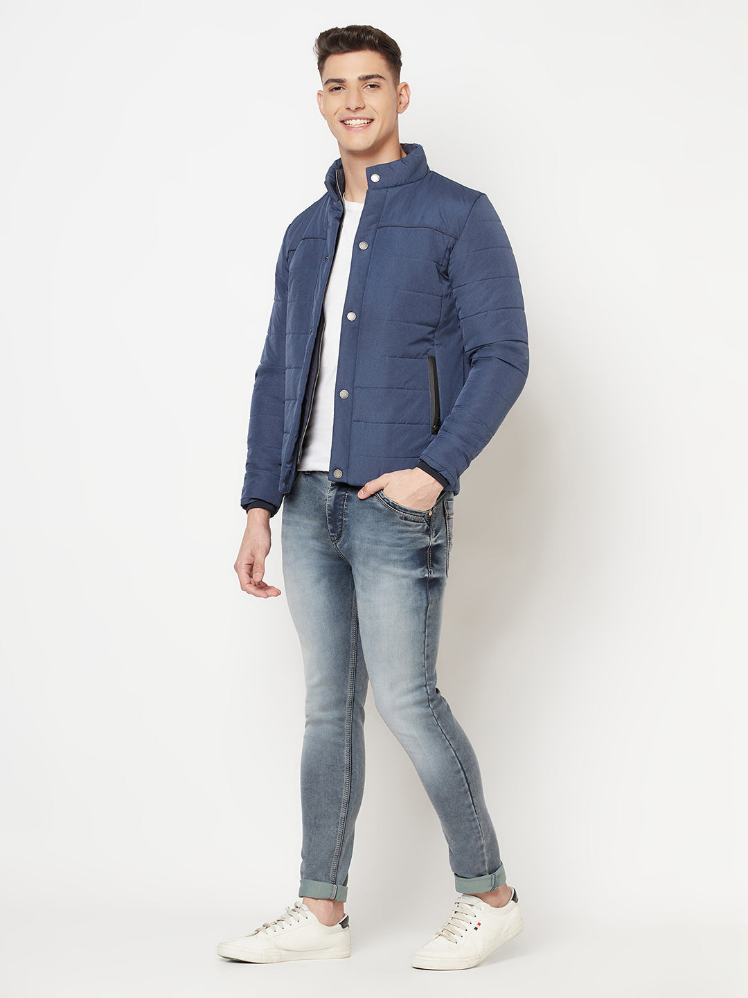 Navy Blue Padded Jacket - Men Jacket