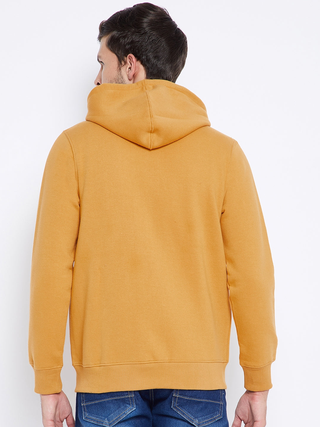 Mustard Hooded Sweatshirt - Men Sweatshirts