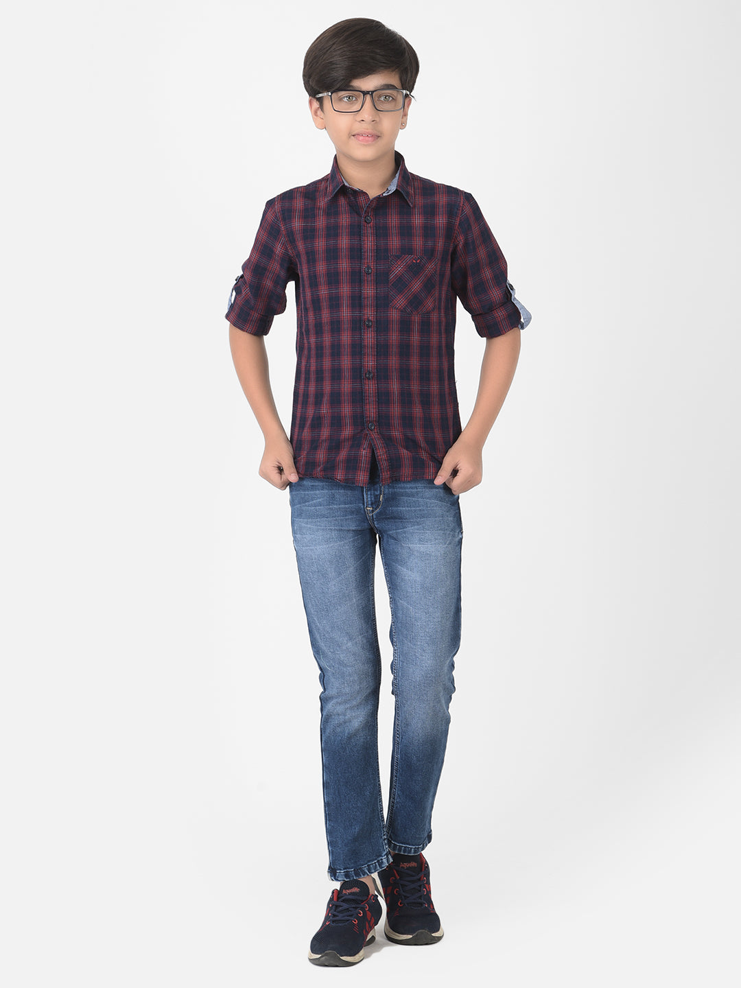 Maroon Checked Shirt - Boys Shirts