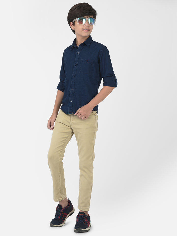 Navy Blue Denim Shirt - Boys Shirts