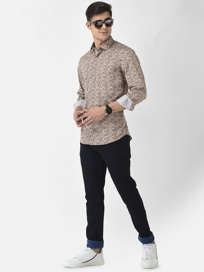  Beige Shirt in Floral Print