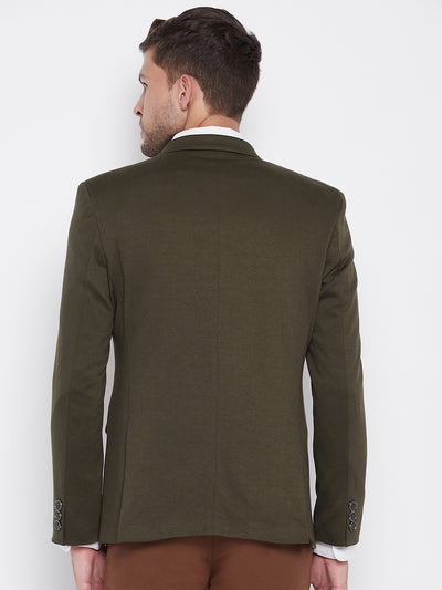 Brown Notched Lapel Blazer - Men Blazers