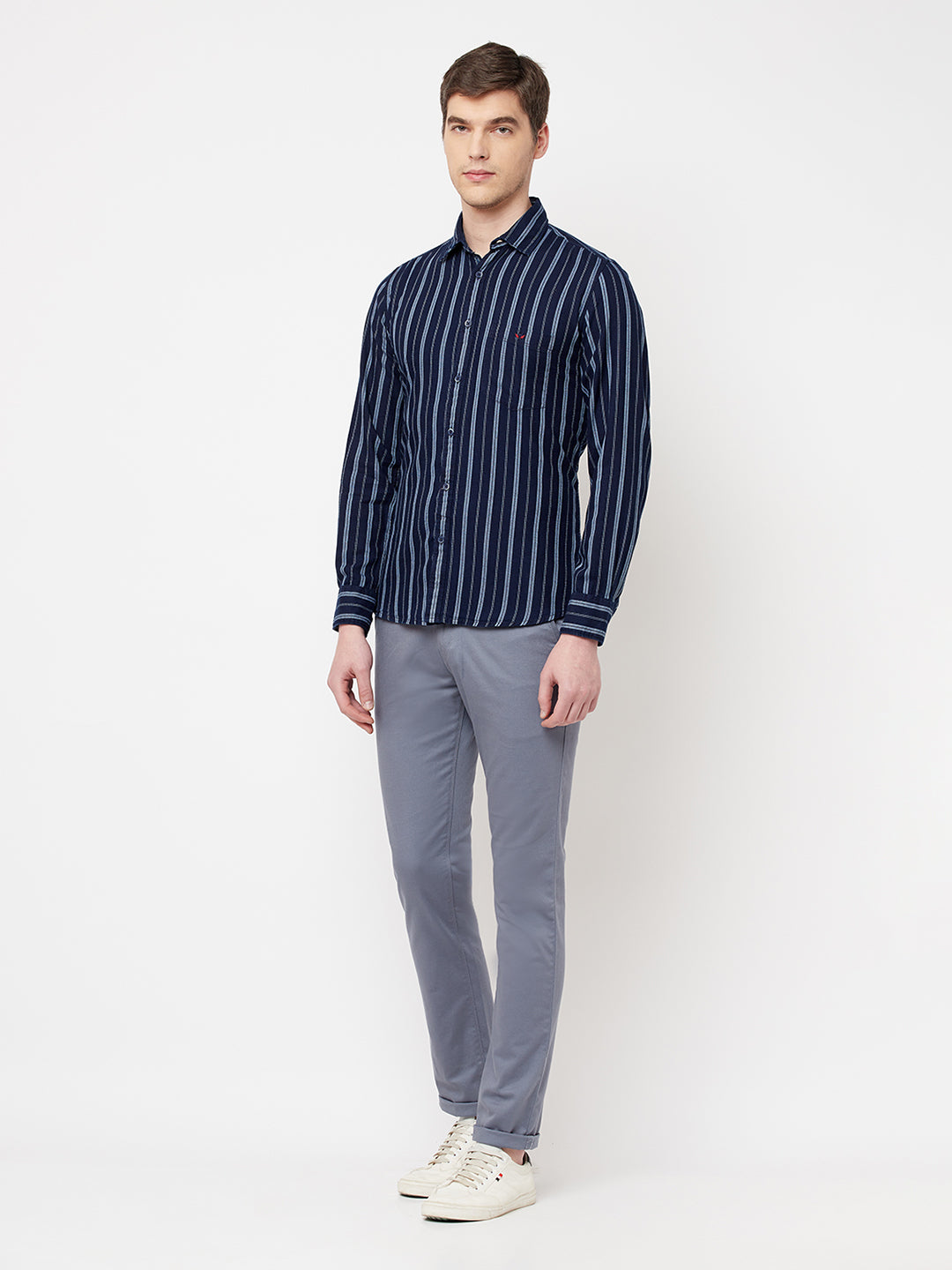 White Striped Casual Shirt - Men Shirts