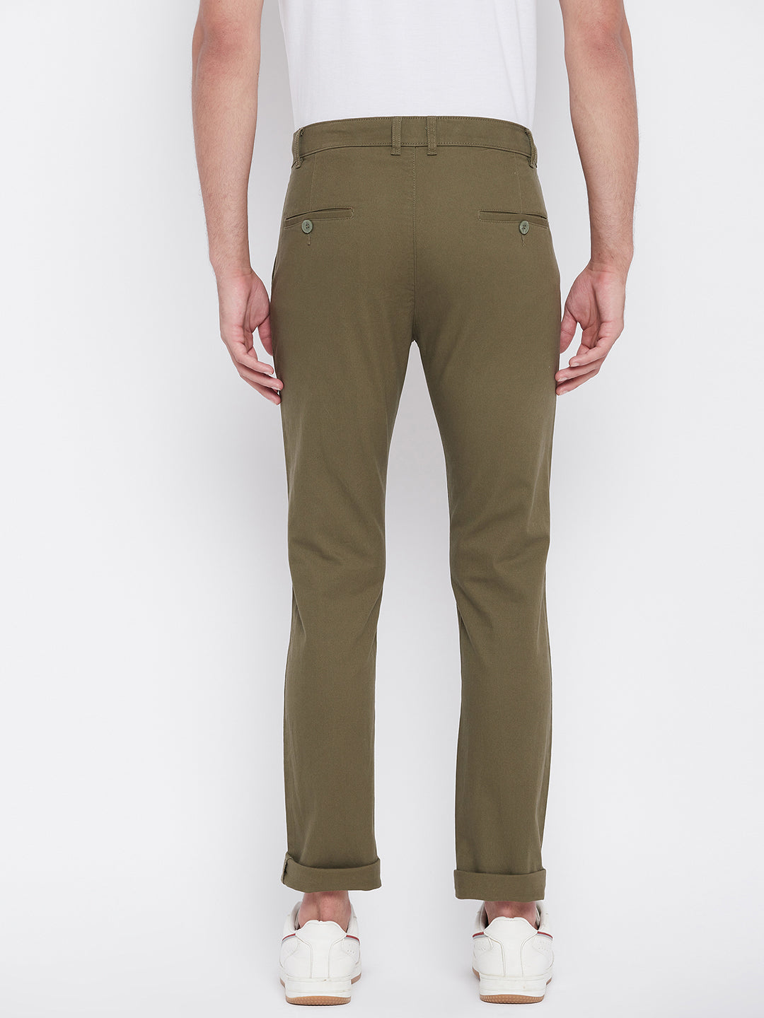 Beige Slim Fit Trousers - Men Trousers