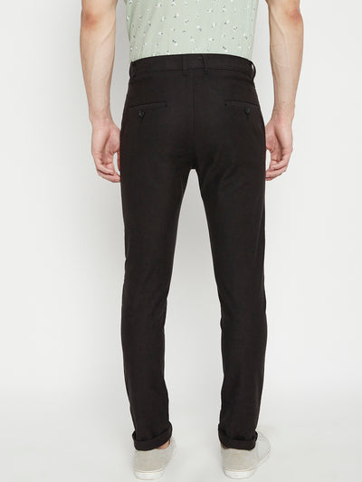 Black Slim Fit Trousers - Men Trousers