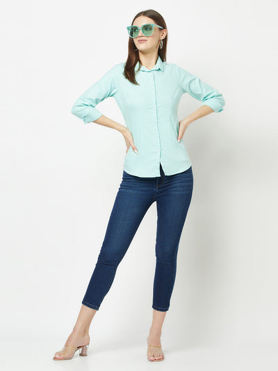  Slim-Fitting Turquoise Shirt