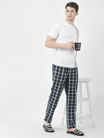  Navy Blue Flannel Lounge Pants 