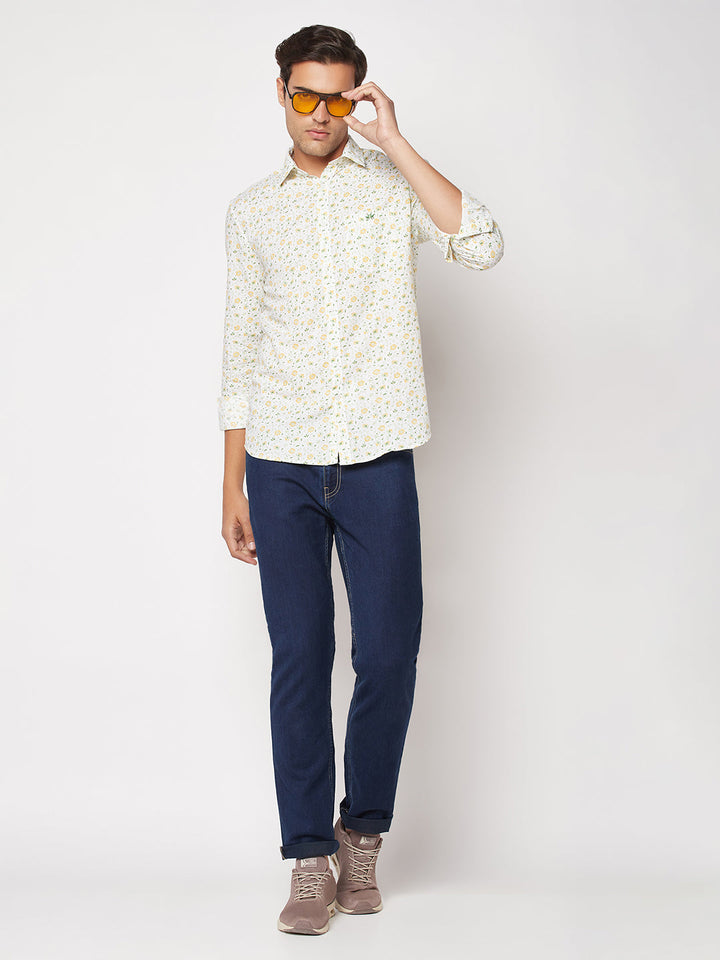  Floral-Print Cotton Shirt