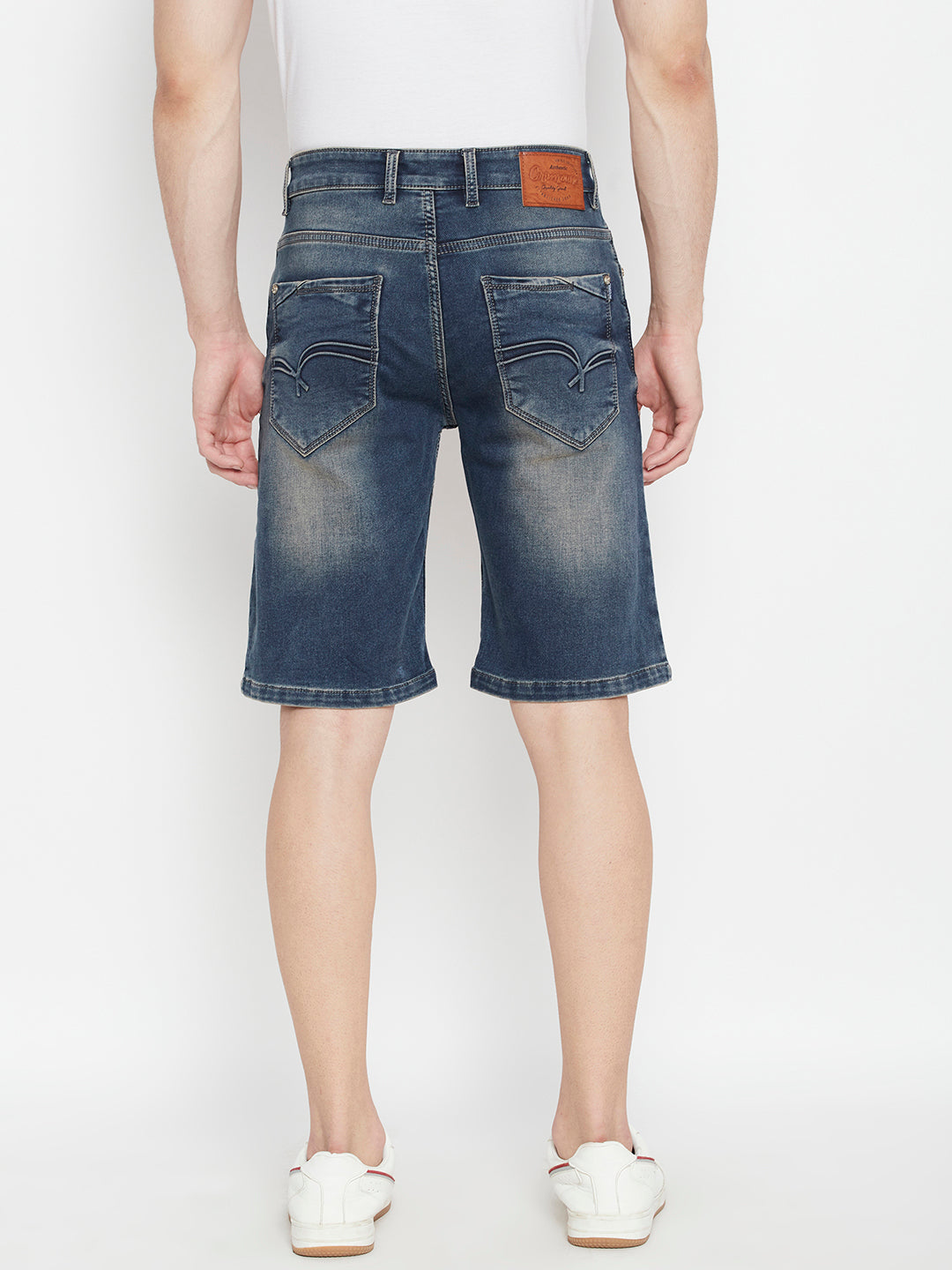 Blue Slim Fit Denim Shorts - Men Shorts