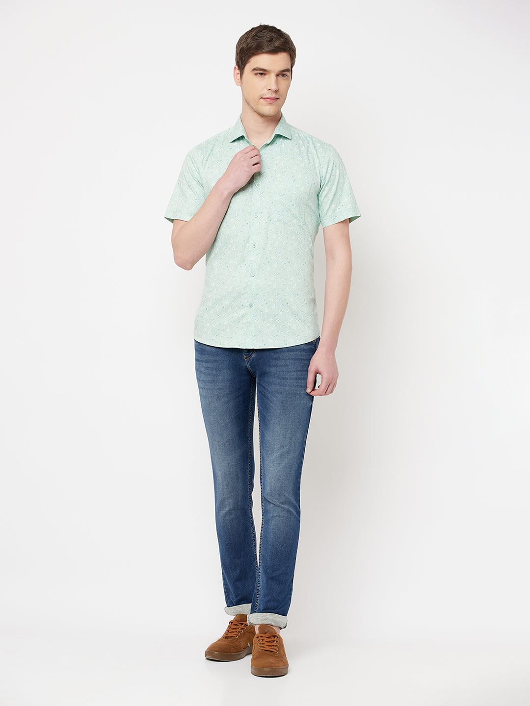 Green Floral Shirt - Men Shirts