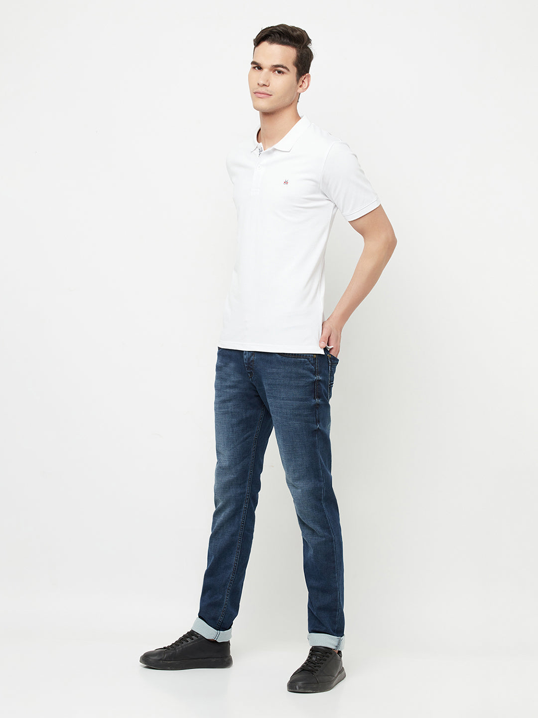 White Polo T-Shirt - Men T-Shirts