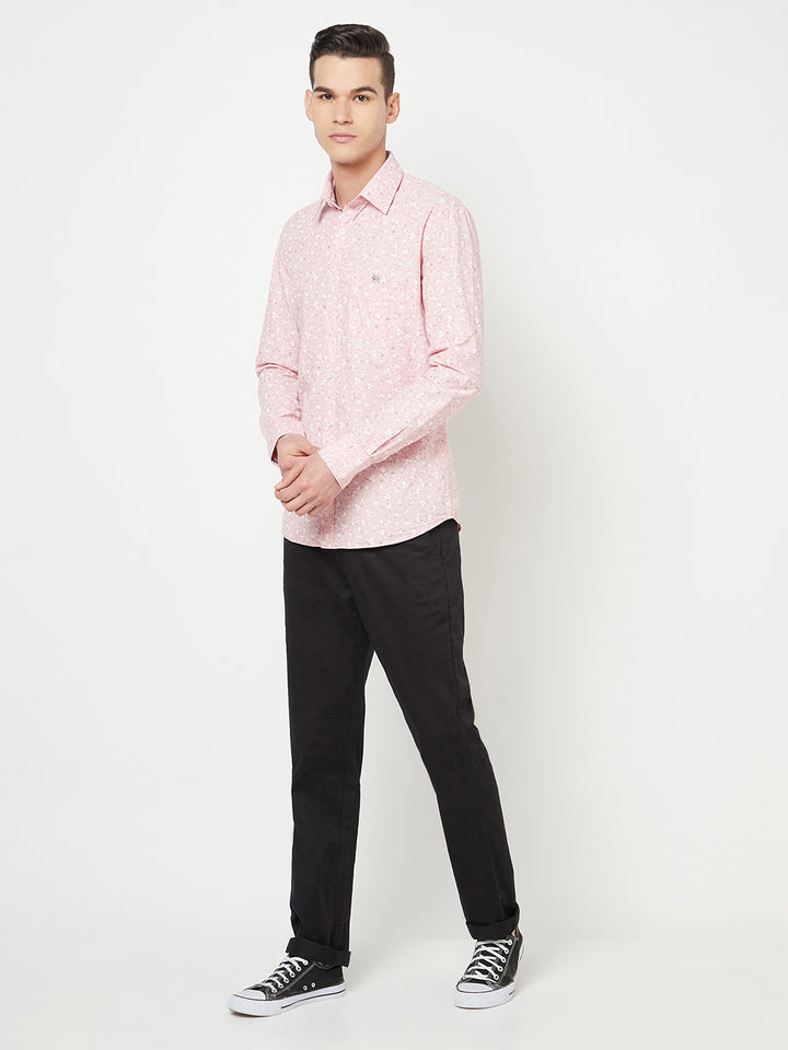 Pink Floral Printed Shirt - Men Shirts