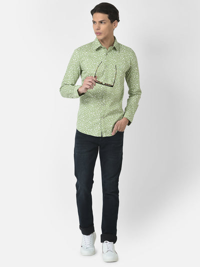 Light Green Shirt in Floral Print 