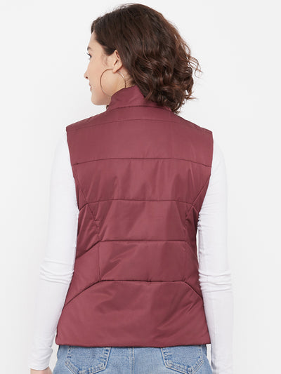 Maroon Padded Jacket - Women Jackets