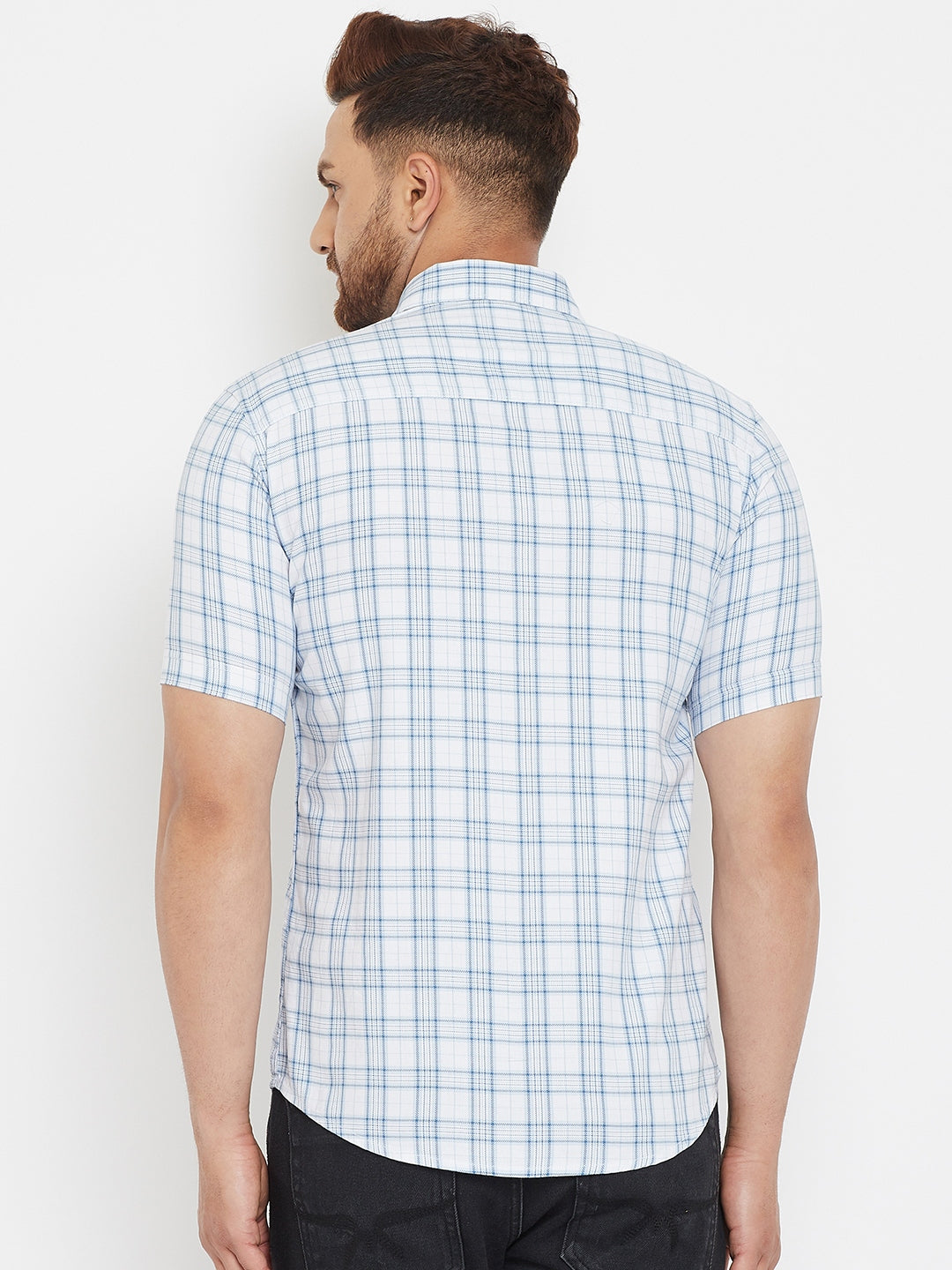 White Checked Shirt - Men Shirts