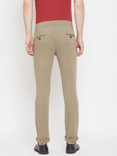 Brown Checked Trousers - Men Trousers