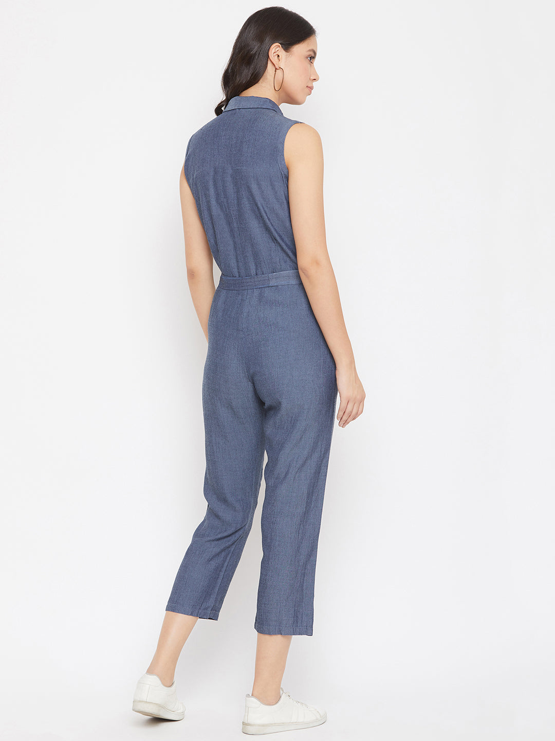 Sleeveless Denim Button up jumpsuit - Women Jumpsuits