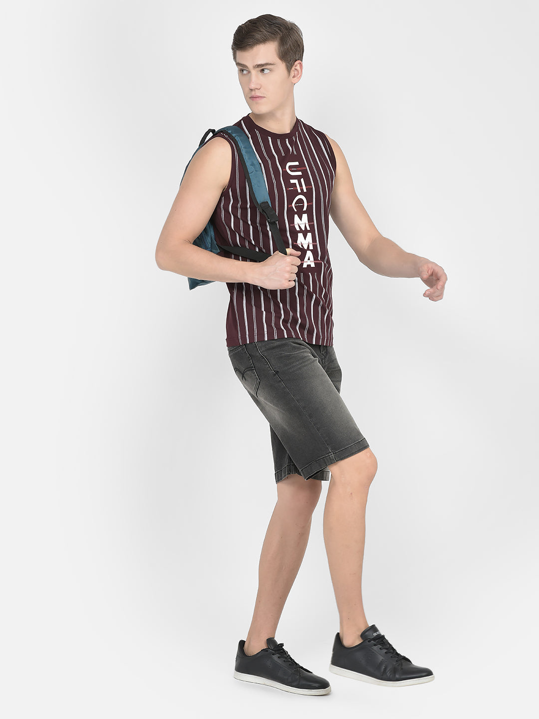  Wine Striped Tank T-Shirt