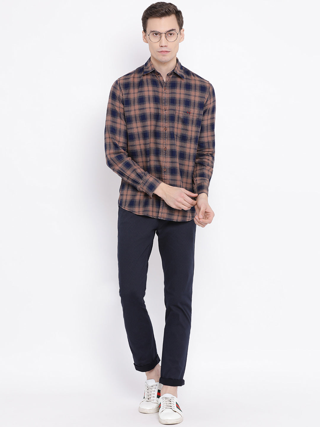 Brown Checked Shirt - Men Shirts