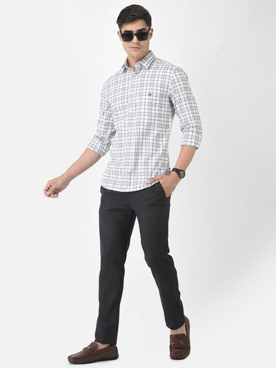  White Shirt in Tartan Checks