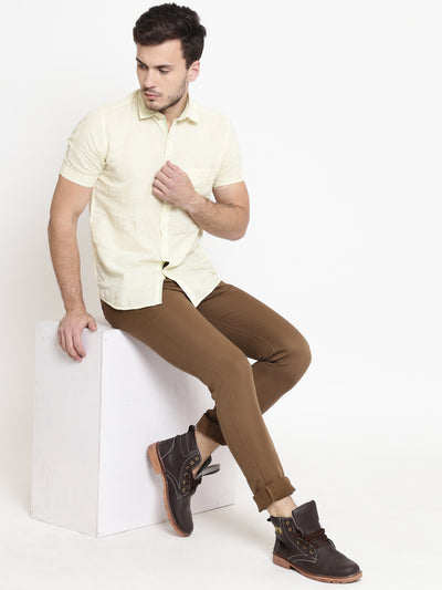 Mustard Slim Fit Trousers - Men Trousers