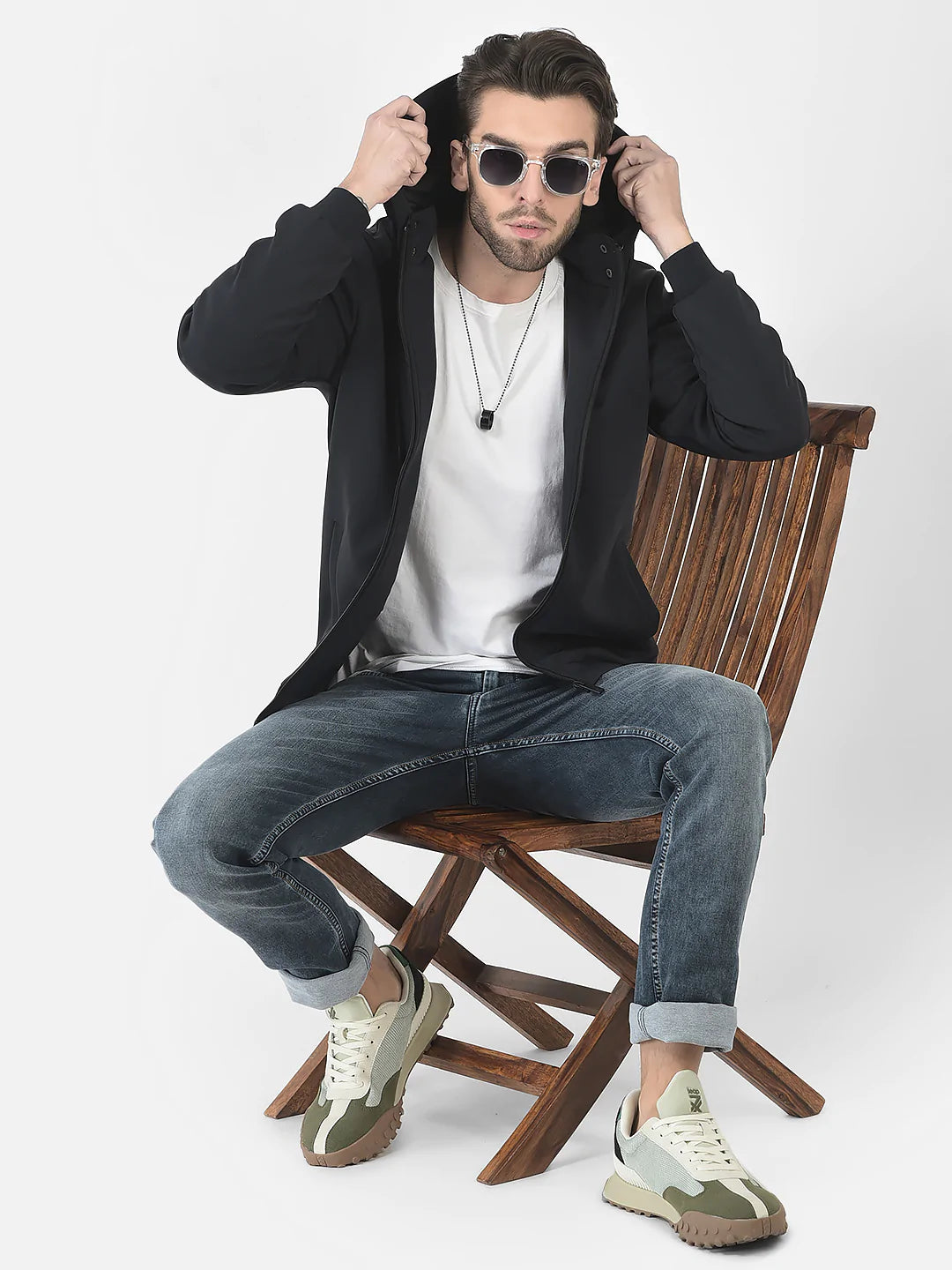  Navy Blue Removable Hood Jacket 