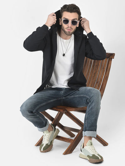  Navy Blue Removable Hood Jacket 