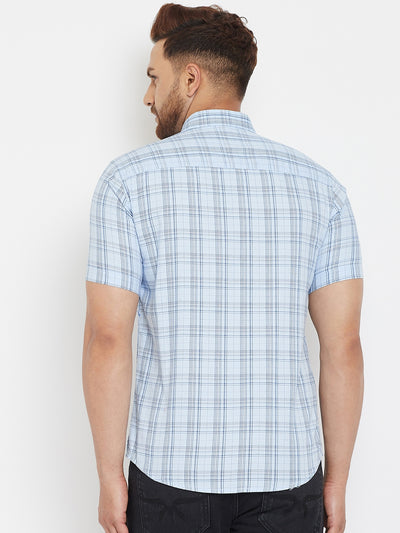 Blue Checked Shirt - Men Shirts