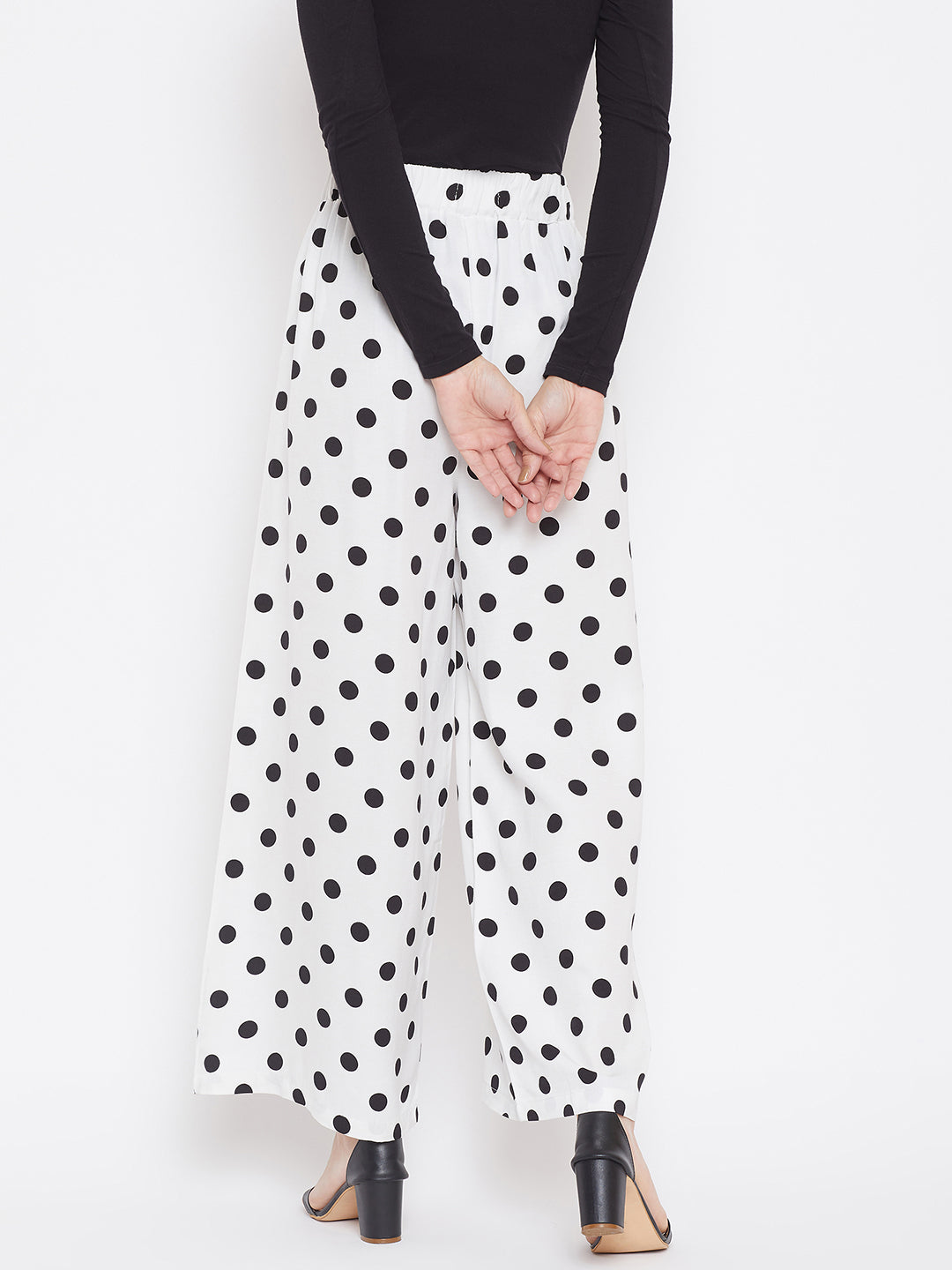 White Printed COMFORT FIT Trousers - Women Trousers