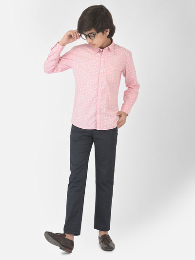 Pink Floral Printed Shirt - Boys Shirts