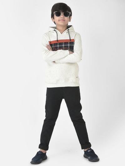  Melange White Hooded Sweatshirt