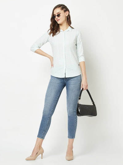  Light Green Striped Shirt