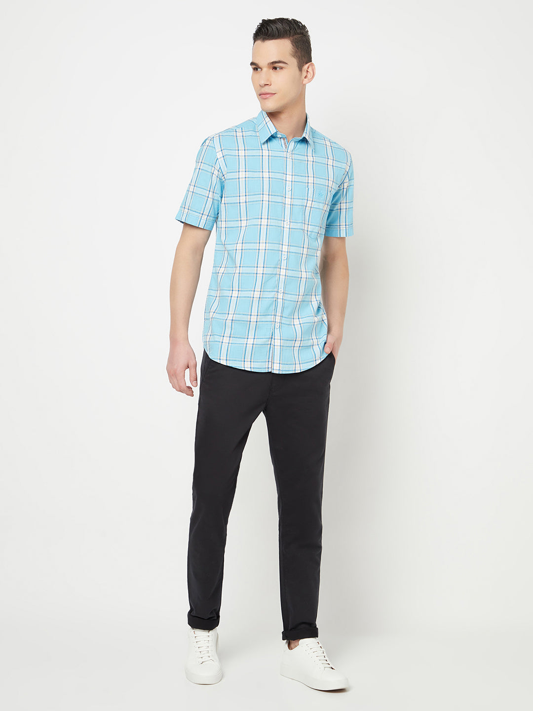 Blue Checked Shirt - Men Shirts