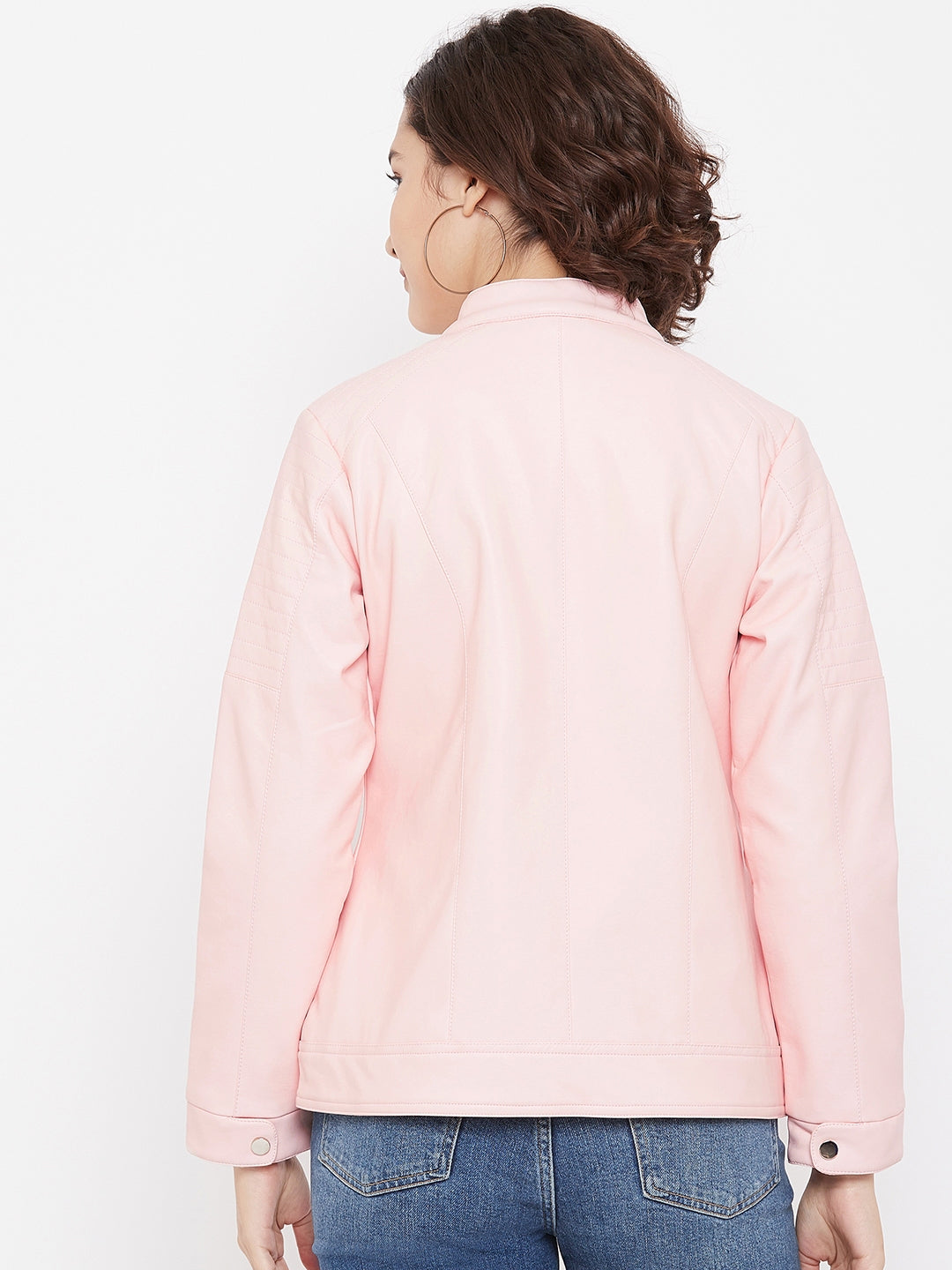 Pink Leather Jacket - Women Jackets