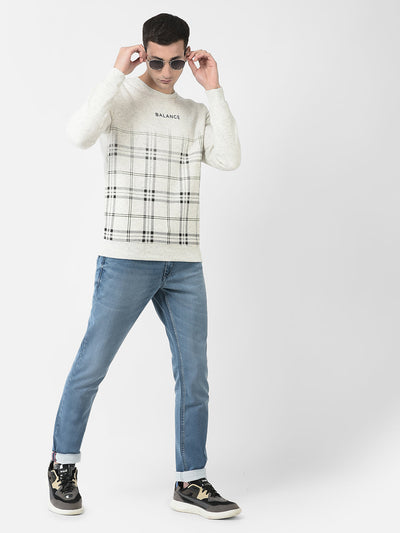  White Balance Checked Sweatshirt