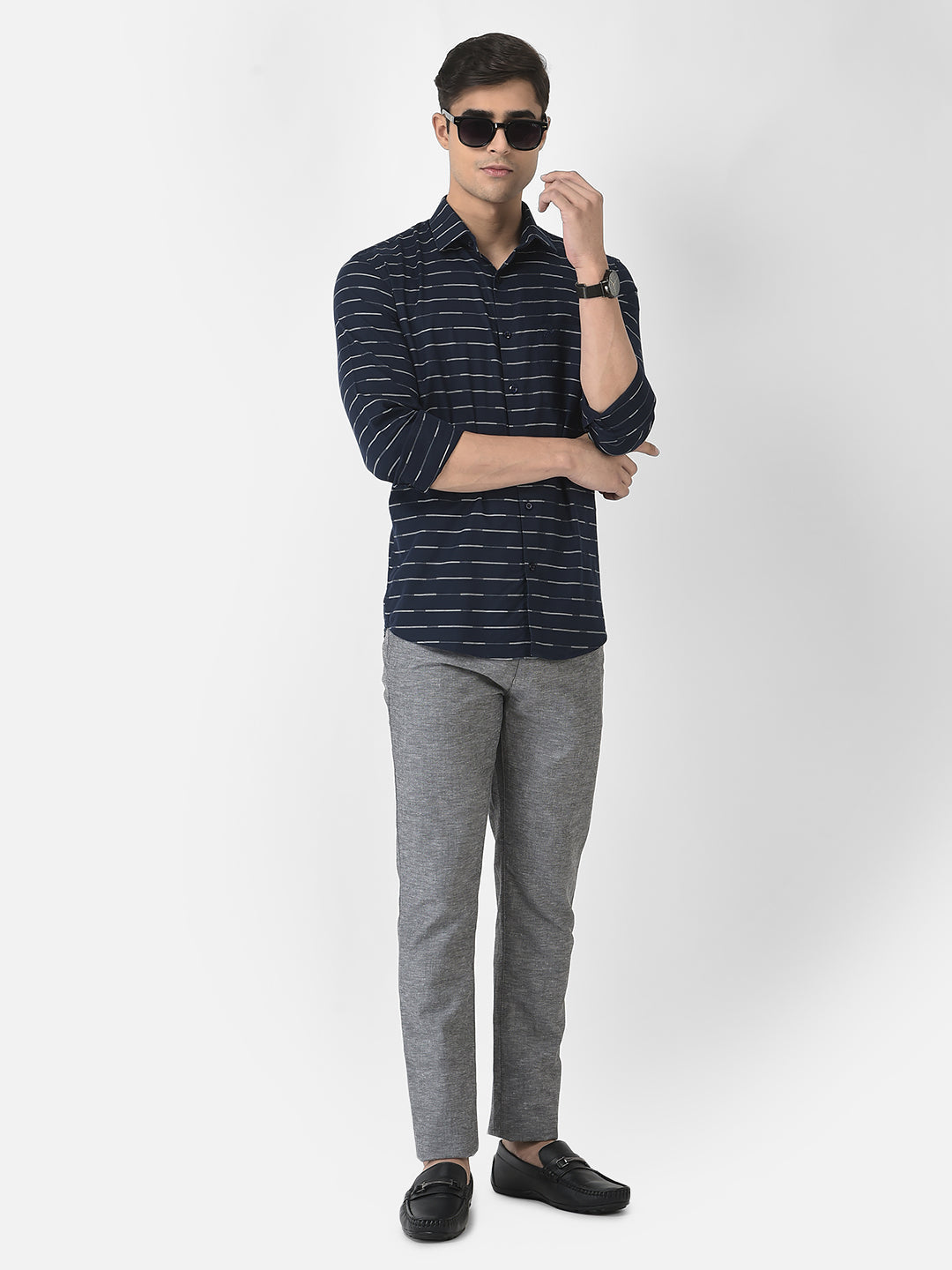  Navy Blue Shirt in Pure Cotton