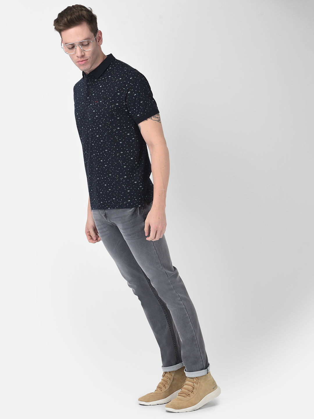 Light Grey Jeans-Men Jeans-Crimsoune Club