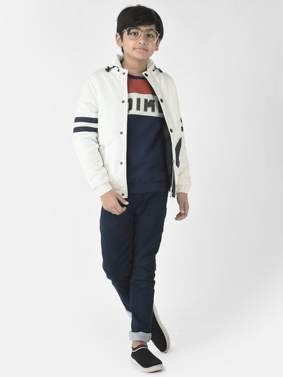  White Padded Varsity Jacket