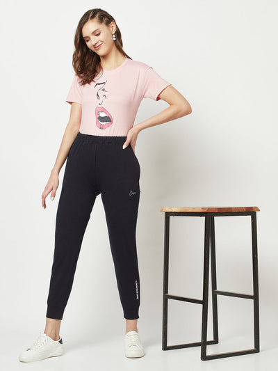  Pink Graphic Cropped T-Shirt