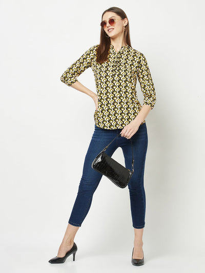  Motif Printed Top