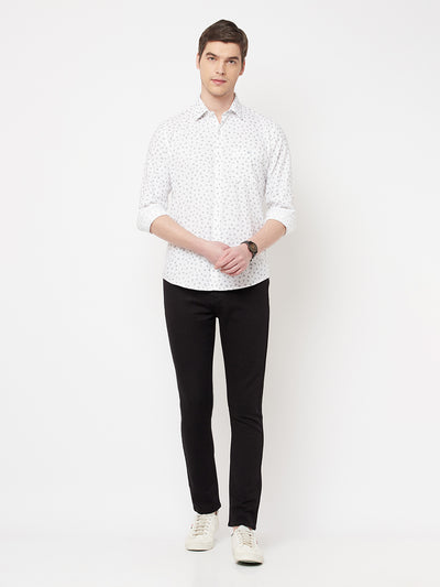 White Floral Shirt - Men Shirts