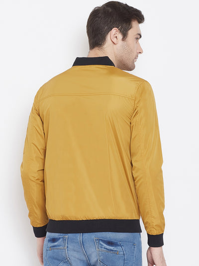 yellow Mock Neck Jacket - Men Jacket